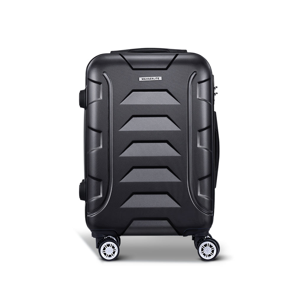 NNEDSZ 20 Luggage Sets Suitcase Trolley Travel Hard Case Lightweight Black