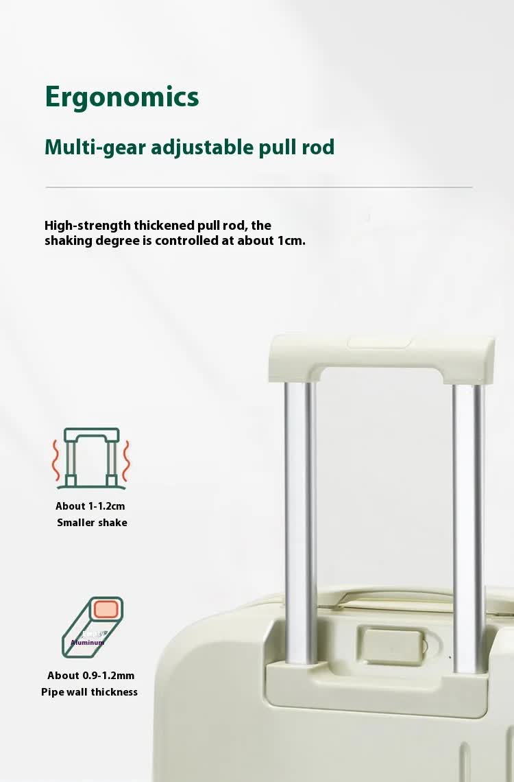 NNEDSZ Smart Carry-On Luggage with Cup Holder & USB Charging Port - White Color Spinner Suitcase for Travel Convenience  20 inch