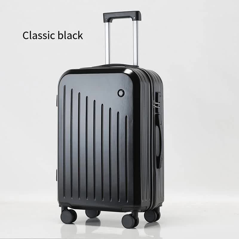 NNEDSZ Smart Carry-On Luggage with Cup Holder & USB Charging Port - Black Color Spinner Suitcase for Travel Convenience  24 inch